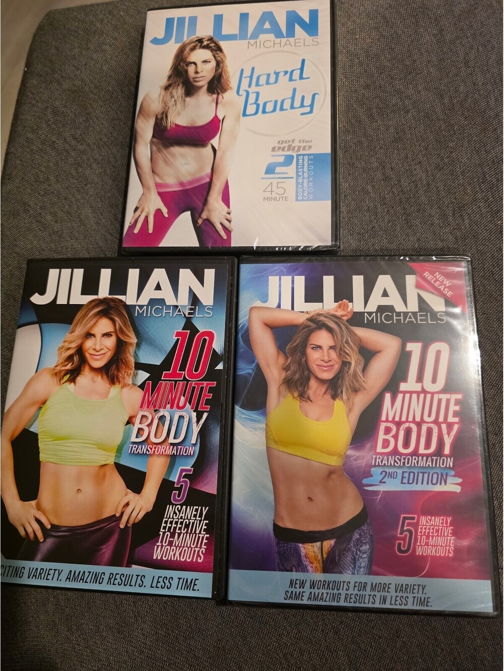 3 Dvds - Jillian michaels - 10 minute body x2 and hard body